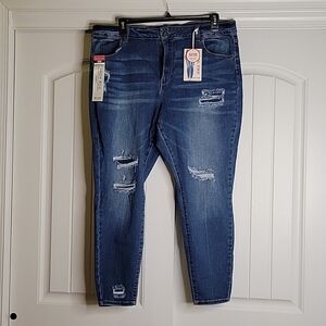 Wax Jean collection, skinny, highrise, distressed, super soft stretch, size 20